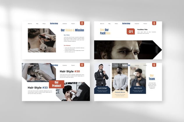 理发店理发师主题keynote模板 - 顶尖PPT