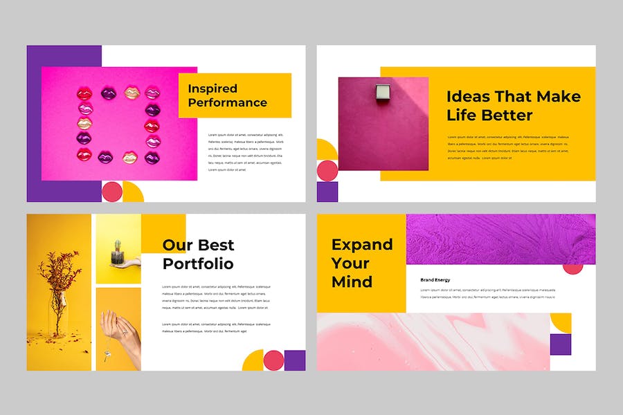 立方体创意几何设计作品展示Keynote模板 - 顶尖PPT