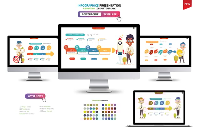 金融理财人物插画图形PPT模板 - 顶尖PPT