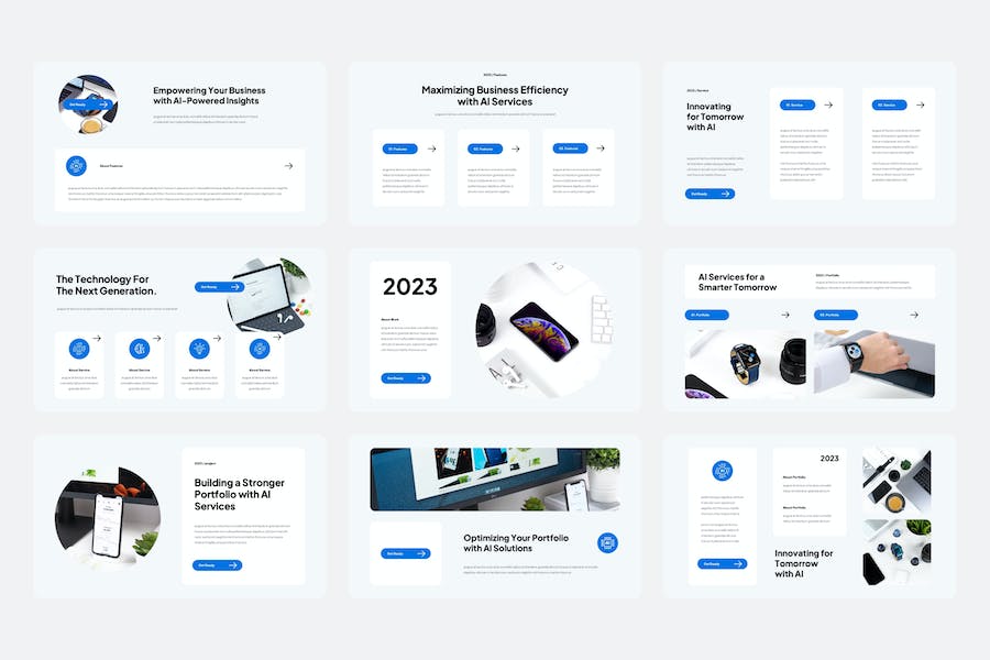 人工智能概念设计创新应用PPT模板 - 顶尖PPT