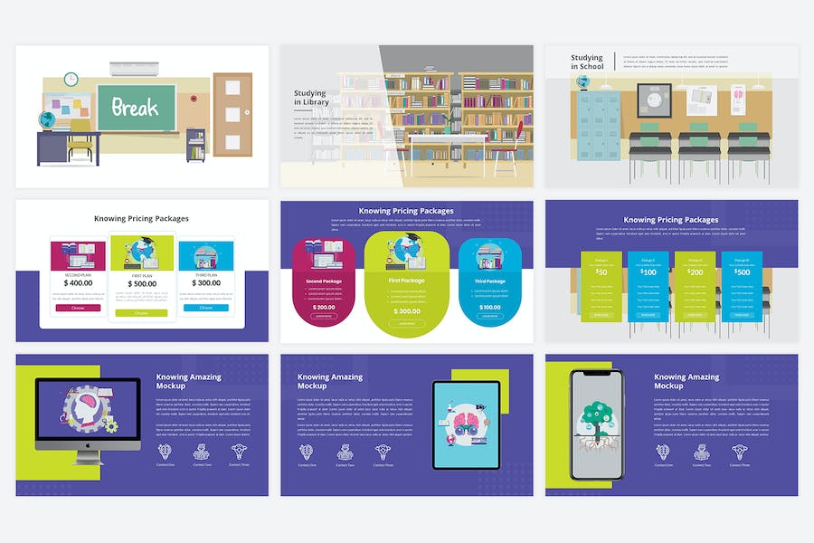 知识科普在线教育培训课程PPT模板 - 顶尖PPT