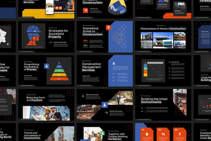 建筑施工项目管理方案PPT模板 - 顶尖PPT