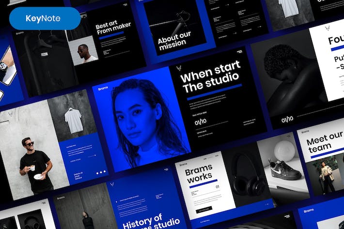 蓝黑色科技商务项目提案Keynote模板 - 顶尖PPT