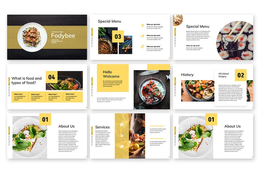 美味食物餐厅餐饮Keynote模板 - 顶尖PPT