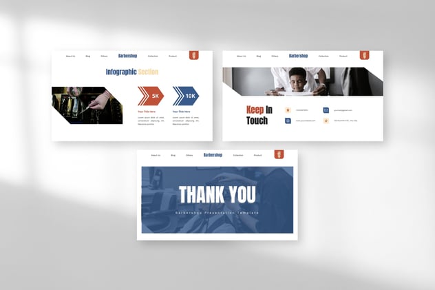 理发店理发师主题keynote模板 - 顶尖PPT