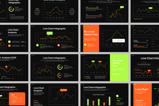 折线图数据趋势分析PPT模板 - 顶尖PPT