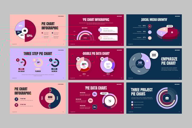 饼图数据分析展示PPT模板 - 顶尖PPT