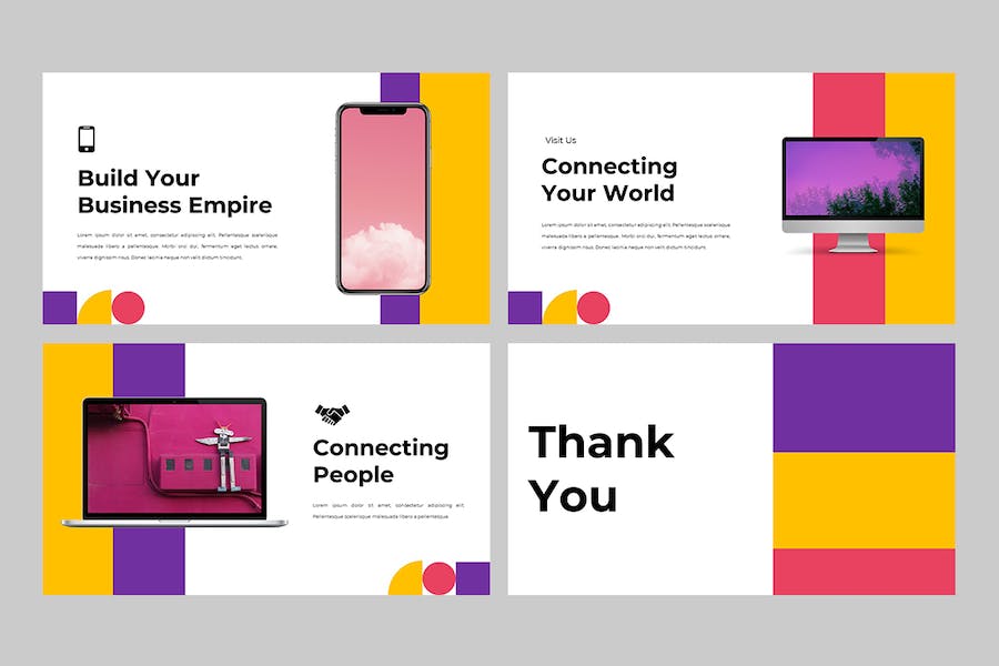 立方体创意几何设计作品展示Keynote模板 - 顶尖PPT