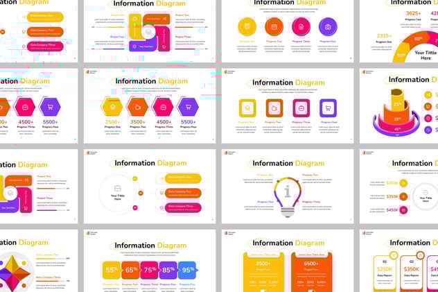 彩色步骤流程信息图形PPT模板 - 顶尖PPT