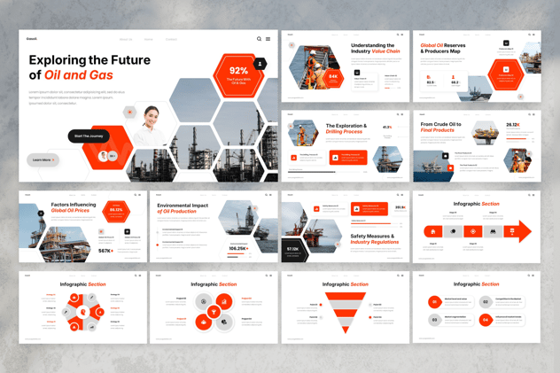 石油能源行业项目方案PPT模板 - 顶尖PPT