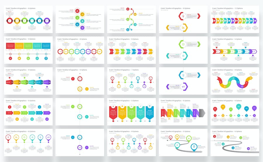 事件时间线策划流程展示Keynote模板 - 顶尖PPT