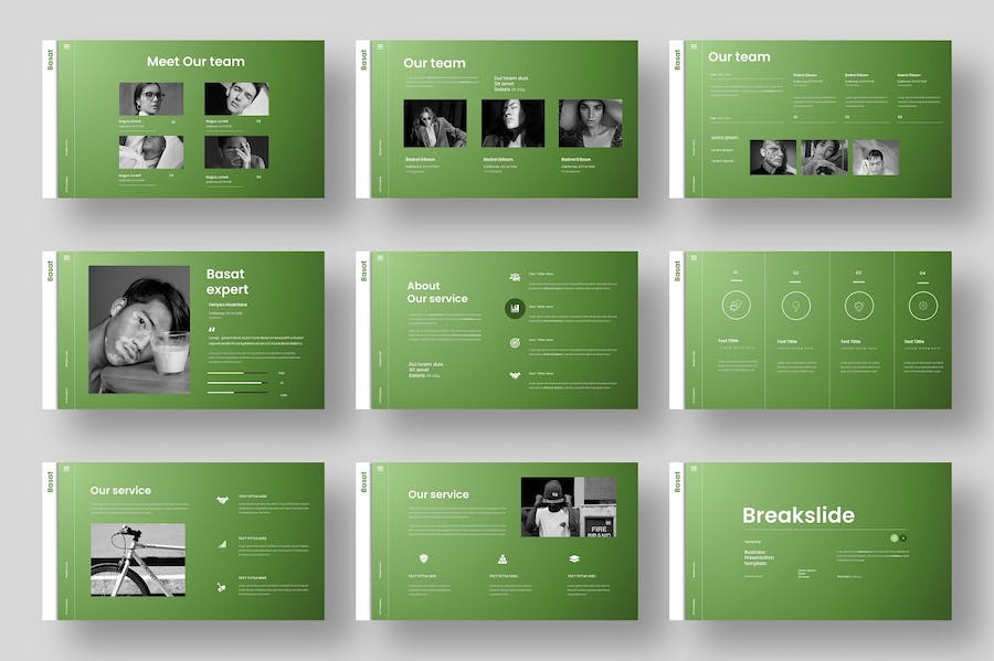 绿色简约商务商业通用国外keynote模板 - 顶尖PPT