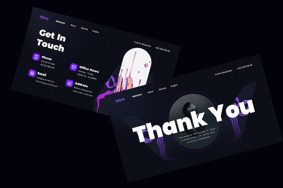 人工智能技术应用讲述展示方案演讲PPT模板 - 顶尖PPT