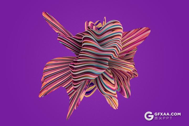 12张爆裂三维形状PNG高清图片+PS笔刷文件 - 顶尖PPT