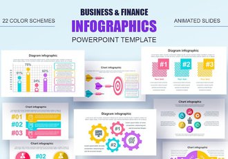 彩色信息图形图表PPT模板 - 顶尖PPT