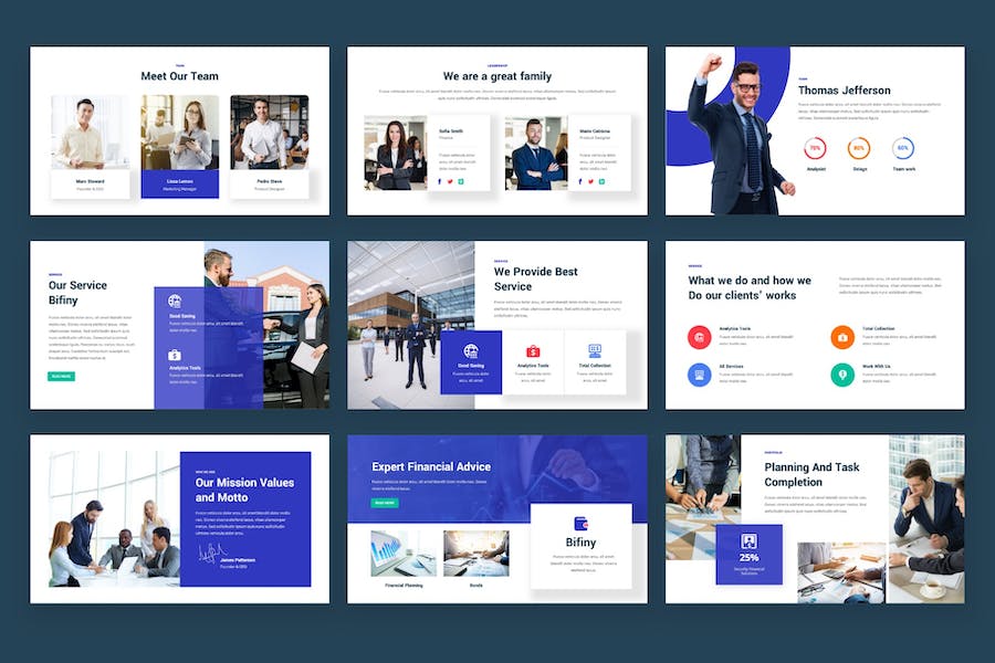 商务风格财务公司keynote模板 - 顶尖PPT