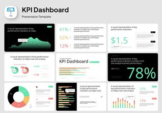 KPI关键指标数据看板Keynote模板 - 顶尖PPT