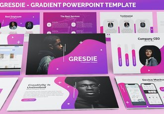 渐变色彩抽象设计创意展示PPT模板 - 顶尖PPT