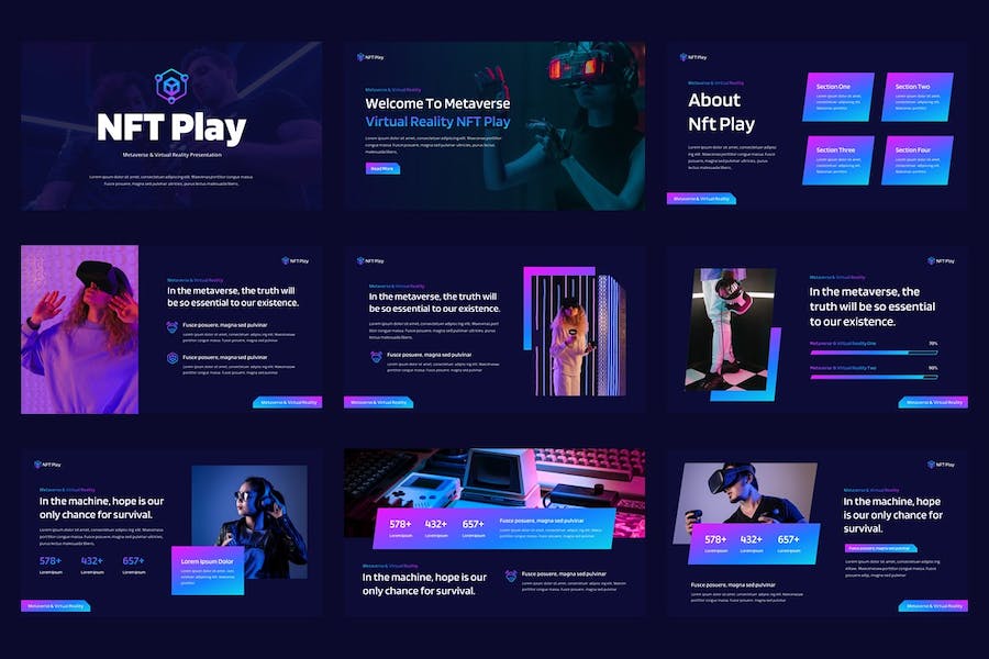 科技虚拟世界讲述展示应用创新体验Keynote模板 - 顶尖PPT