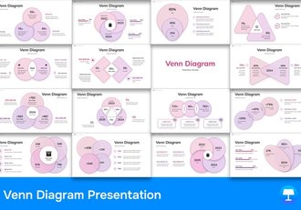 线性设计文氏图维恩图keynote模板 - 顶尖PPT