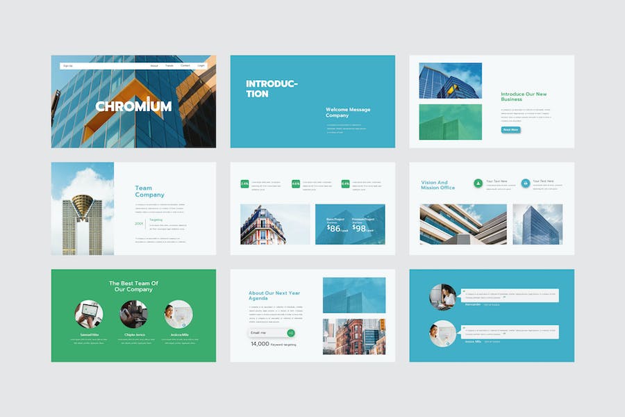 现代设计风格铬色Keynote主题模板 - 顶尖PPT