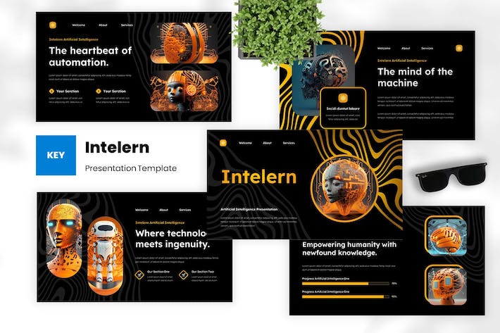 人工智能技术发展应用趋势分析Keynote模板 - 顶尖PPT