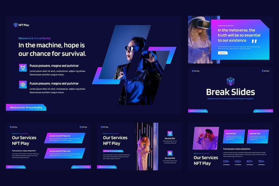 科技虚拟世界讲述展示应用创新体验Keynote模板 - 顶尖PPT