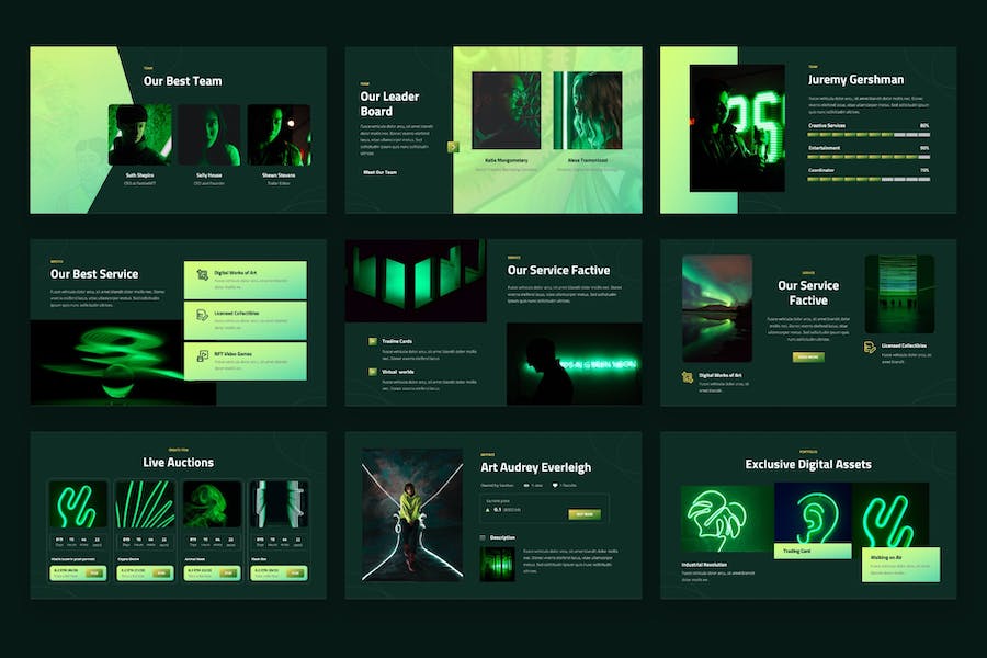 非同质化创意数字货币PPT模板 - 顶尖PPT