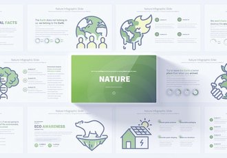 自然生态环境保护图形插画PPT模板 - 顶尖PPT