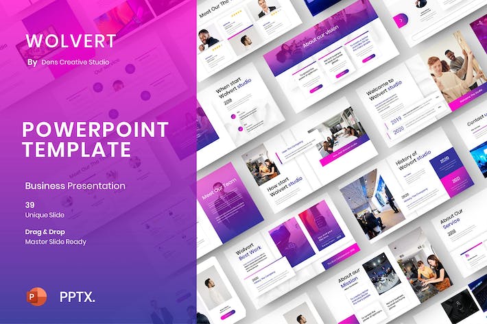 紫色渐变色商业计划企业合作团队介绍业务展示通用PPT模板 - 顶尖PPT
