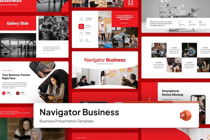 导航器业务管理演示PPT模板 - 顶尖PPT