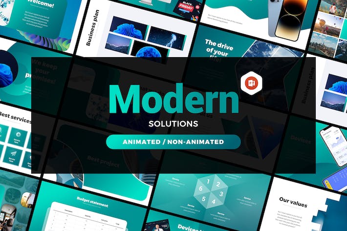 现代化企业解决方案商业计划企业合作项目汇报商务通用PPT模板 - 顶尖PPT