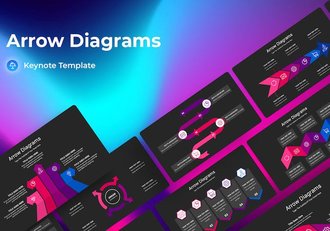箭头图表深色注释记号Keynote模板 - 顶尖PPT