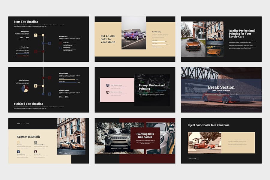 汽车公司年度总结报告PPT模板 - 顶尖PPT