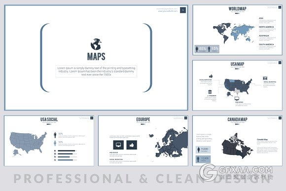 65页扁平化简约风格PPT24种配色主题 - 顶尖PPT