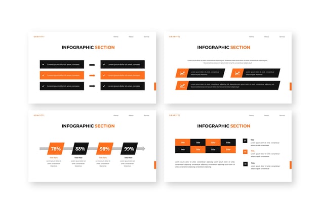 极简风格涂鸦作品展示PPT模板 - 顶尖PPT