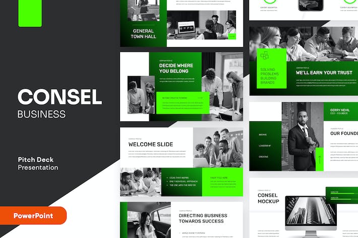 康赛尔商务企业推介路演PPT模板 - 顶尖PPT