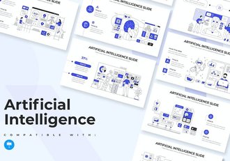 人工智能技术应用信息图形展示Keynote模板 - 顶尖PPT