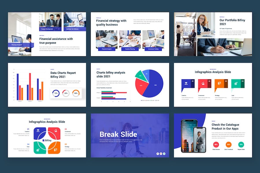 商务风格财务公司keynote模板 - 顶尖PPT