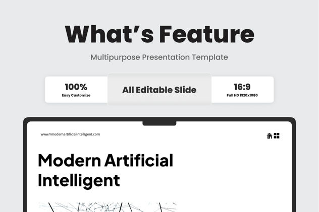 现代AI人工智能主题PPT模板 - 顶尖PPT