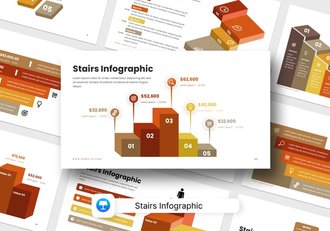 递进阶梯流程图形展示Keynote模板 - 顶尖PPT