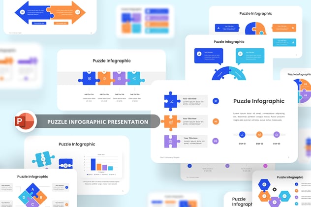 积木拼图图形PPT模板 - 顶尖PPT