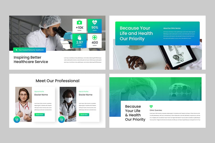 医疗医院健康管理服务介绍Keynote模板 - 顶尖PPT