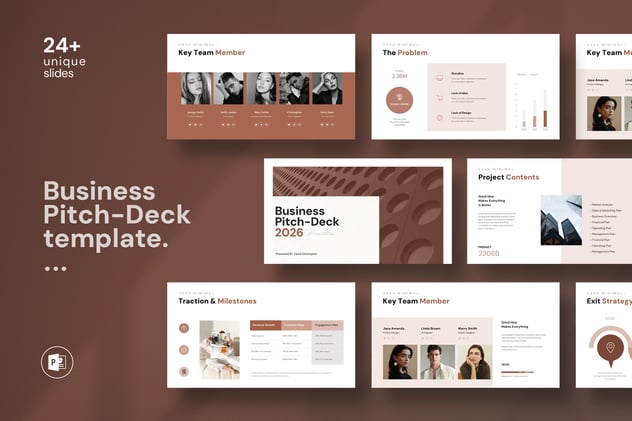 商业提案PowerPoint红橙色模板 - 顶尖PPT