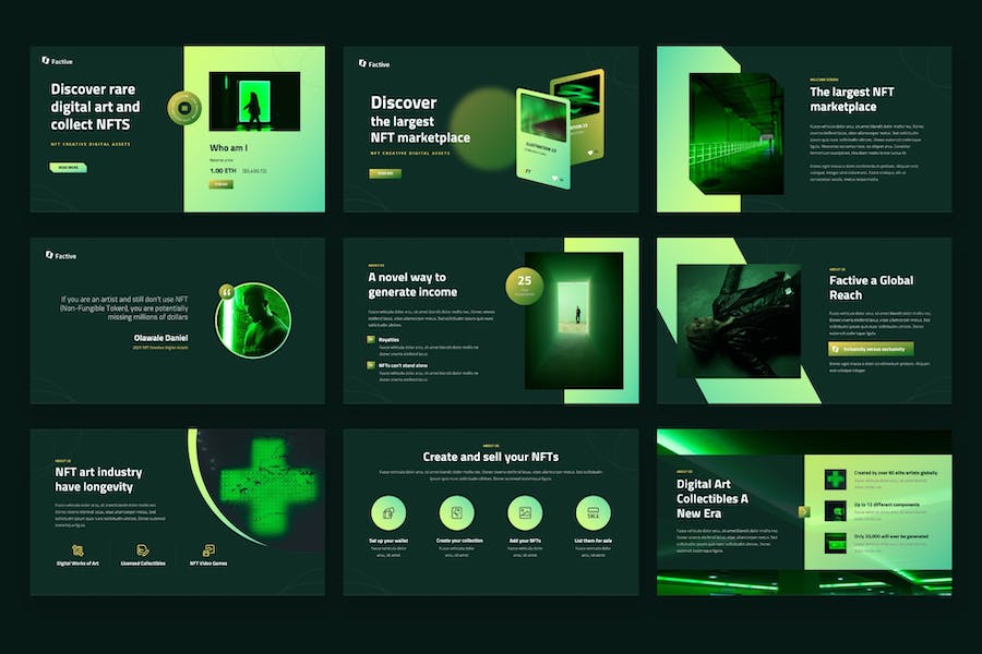 非同质化创意数字货币PPT模板 - 顶尖PPT