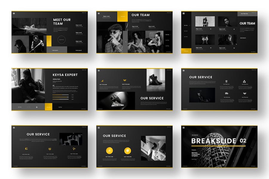 黑色系时尚风格通用PPT模板 - 顶尖PPT