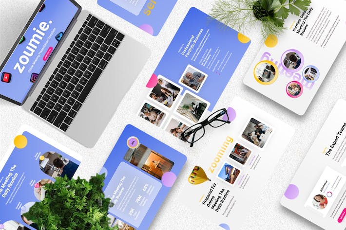 在线会议远程沟通协作方案Keynote模板 - 顶尖PPT