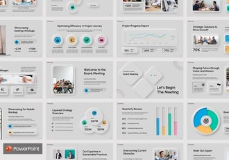 新拟态风格董事会会议PPT模板 - 顶尖PPT