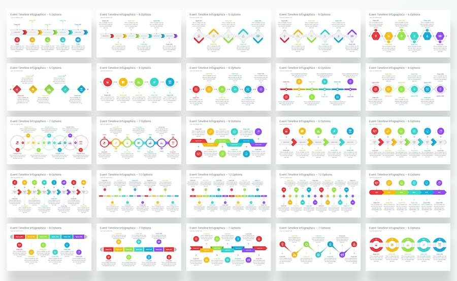 事件时间线策划流程展示Keynote模板 - 顶尖PPT