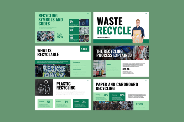 废物回收利用介绍PowerPoint模板 - 顶尖PPT